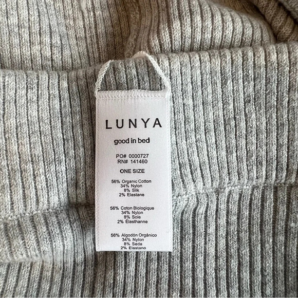 Lunya Cozy Cotton Silk Soft Ribbed Shorts Heather Grey Small Casual Lounge - Picture 4 of 5